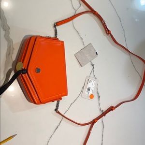 Jimmy Choo orange Napa leather small 6x8 handbag